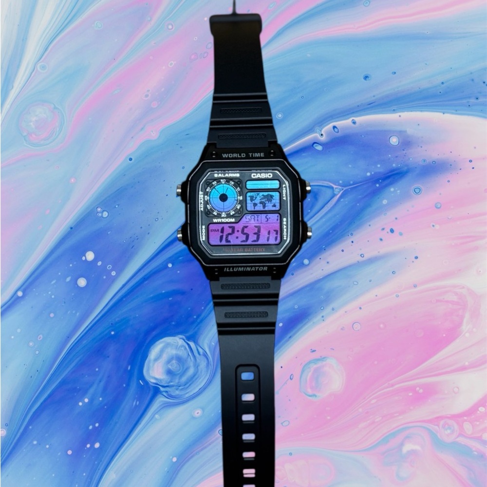 Custom Casio AE1200 Modified Casino Royale Cosmic Drift Brand New Modded Color